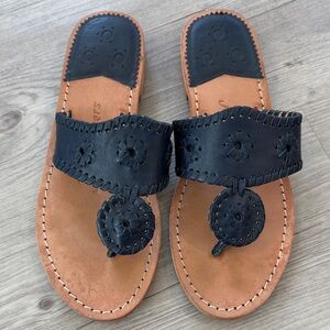 Jack Rogers Navy Leather Women's Sandals